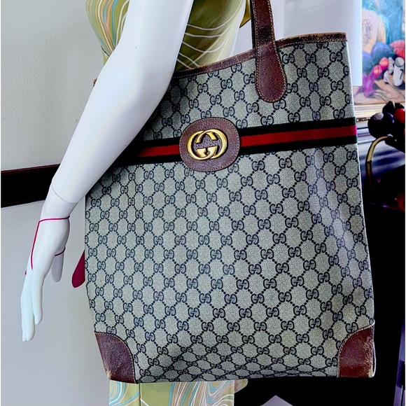 GUCCI Ophidia GG Supreme MONOGRAM Canvas Shopper's Women Tote Shoulder Bag - Picture 2 of 12